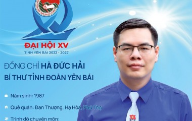 ĐỒNG CHÍ HÀ ĐỨC HẢI ĐƯỢC BẦU LÀM BÍ THƯ TỈNH ĐOÀN YÊN BÁI KHÓA XV